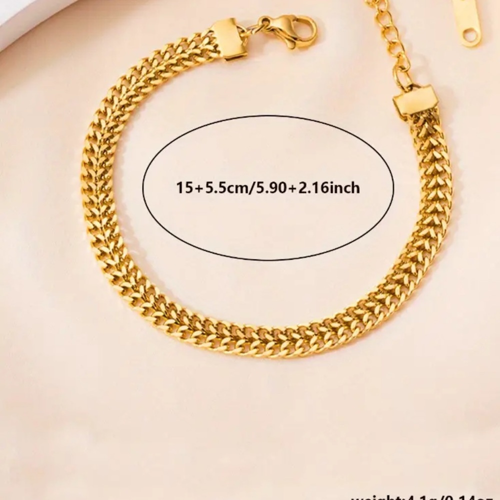 18k Gold-Plated stainless steel Bracelet 2 pieces - Picture 2 of 13